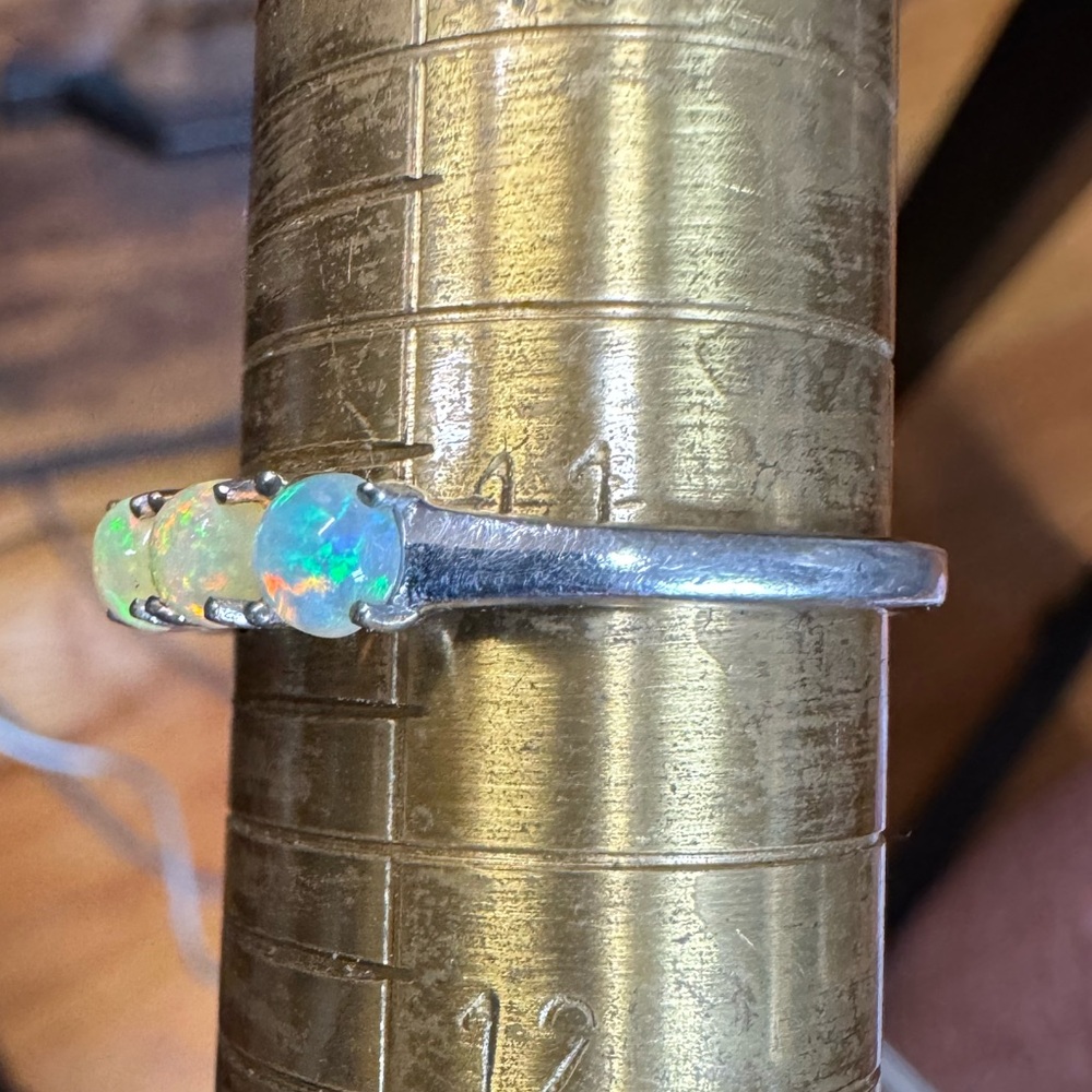 925 Multi Ethiopian Opal Ring - image 6
